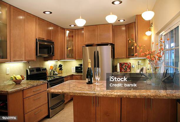 Modern Kitchen Stock Photo - Download Image Now - Home Improvement, Brown, Champagne