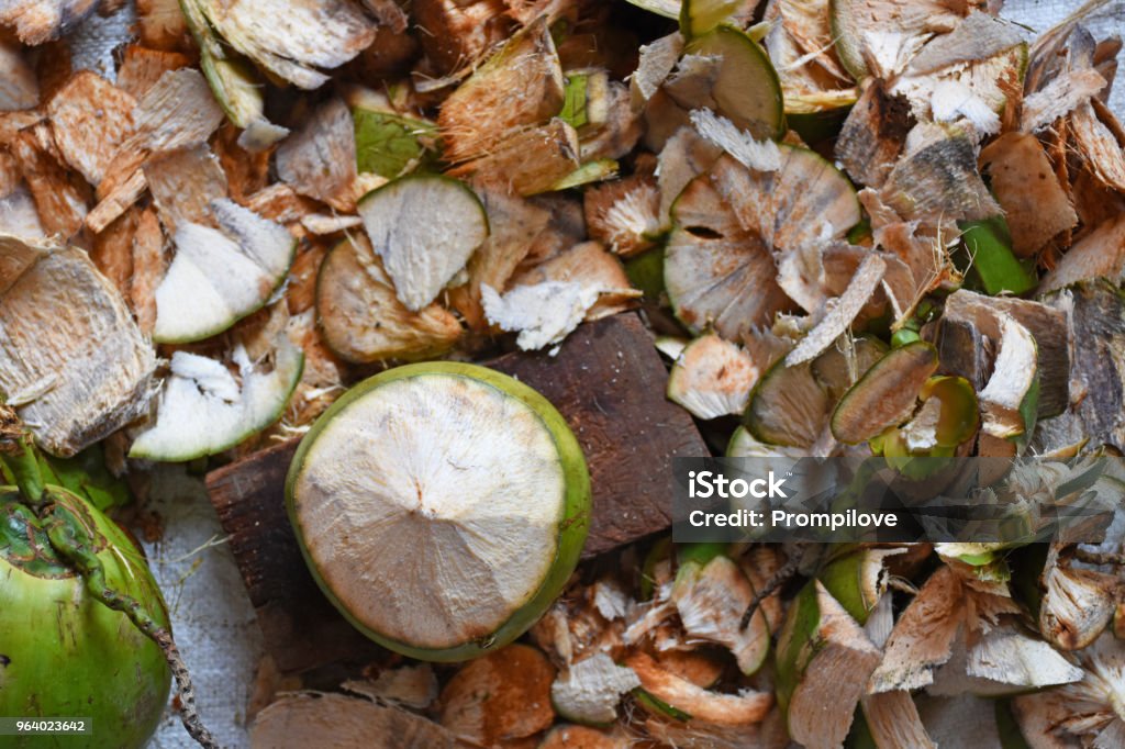 Coconut and coconut shell background Coconut and coconut shell background. Abstract Stock Photo