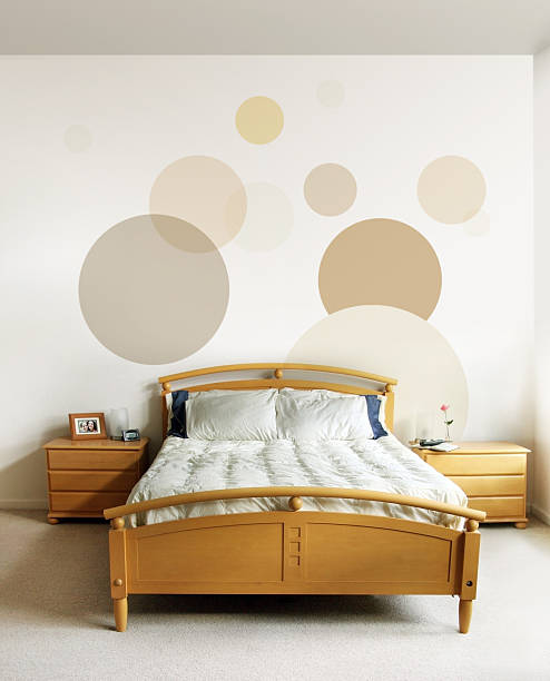 Design in modern bedroom stock photo