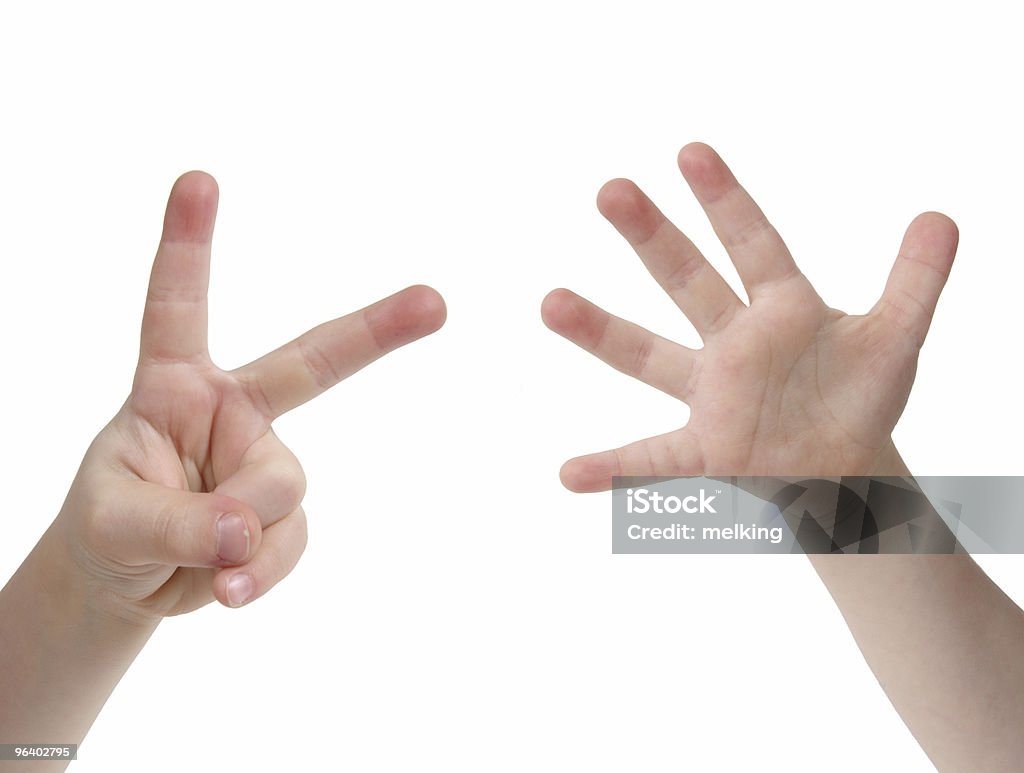 Seven Fingers  6-7 Years Stock Photo