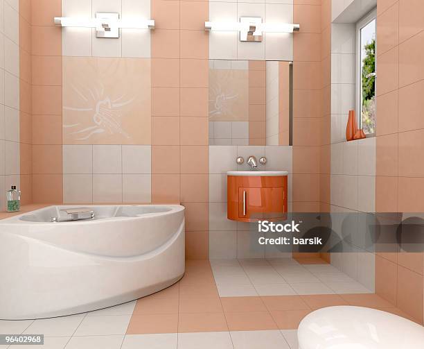 Modernes Badezimmer Stockfoto und mehr Bilder von Badewanne - Badewanne, Badezimmer, Boden