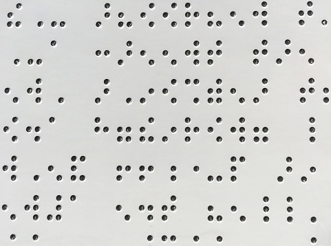 Close up of braille Code. Abstract backgrounds and textures
