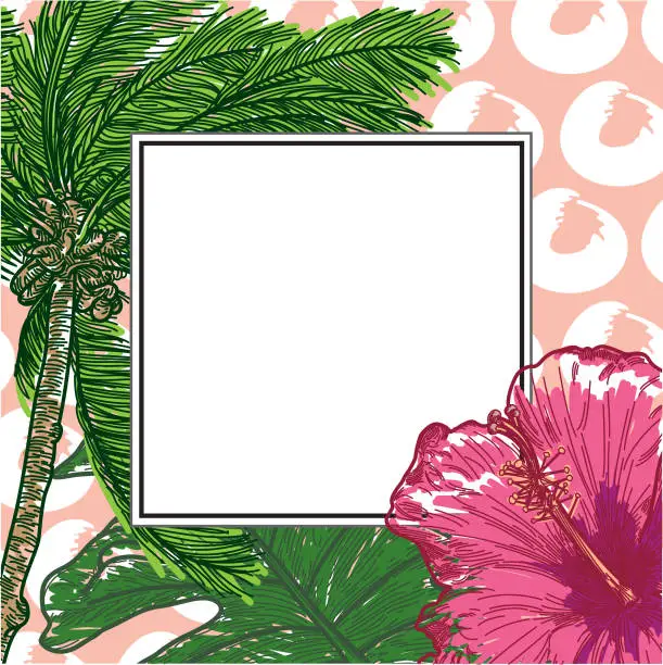 Vector illustration of Tropical Frame with copyspace