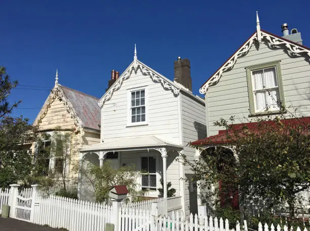 Victorian houses in Auckland, New Zealand.