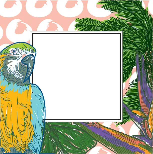 Vector illustration of Tropical Frame with copyspace