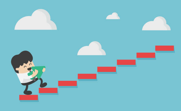 istock Concept Business person stepping up a staircase 964058570