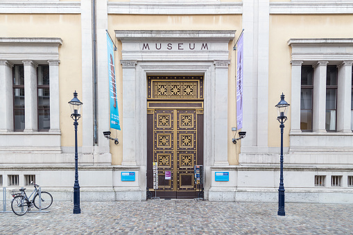 Basel, Switzerland - October 20, 2016: Entrance to the Museum of Natural History in the historic city center