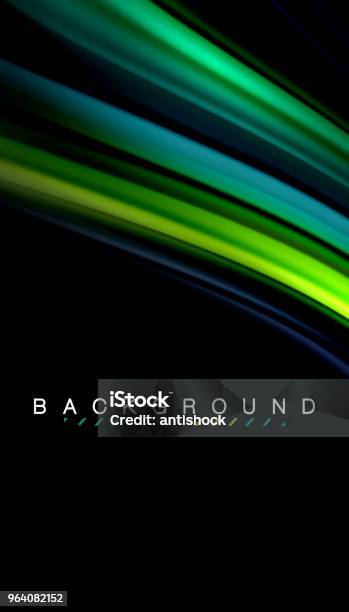 Fluid Mixing Colors Vector Wave Abstract Background Stock Illustration - Download Image Now