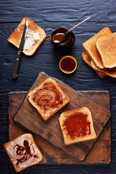 Photo of aussie toasts with butter and marmite