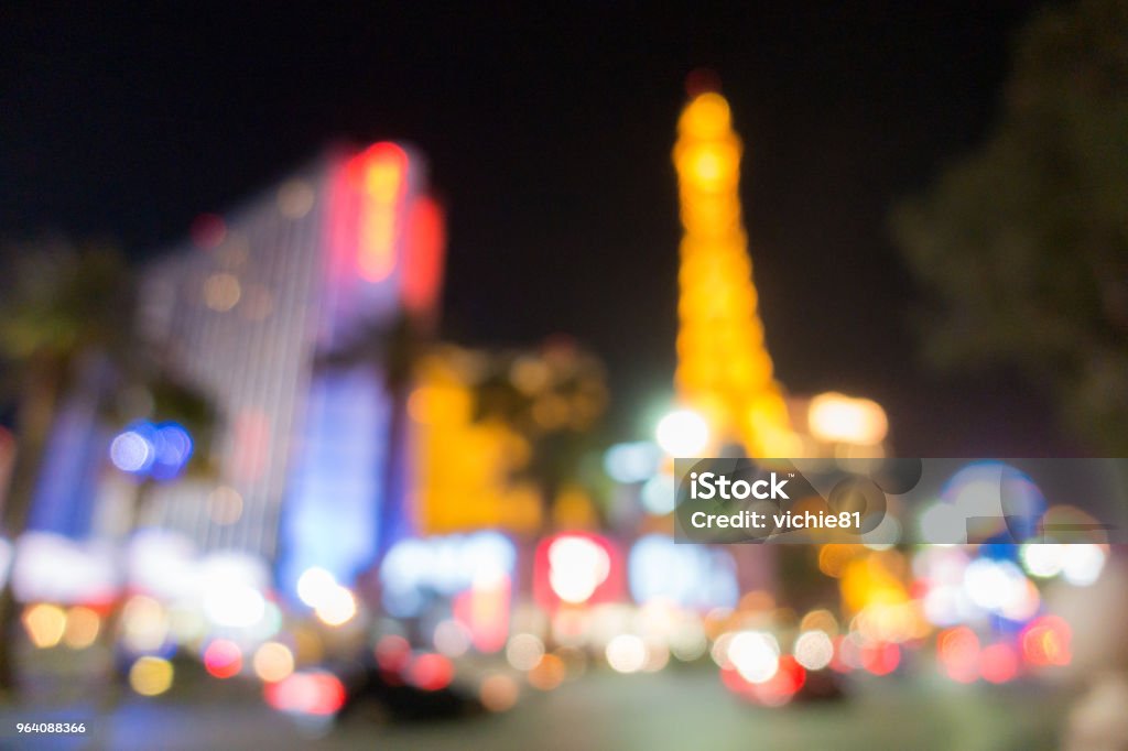 Las Vegas Blurred background night Abstract Blurred background of Las Vegas city cityscape in Nevada USA night Las Vegas Stock Photo