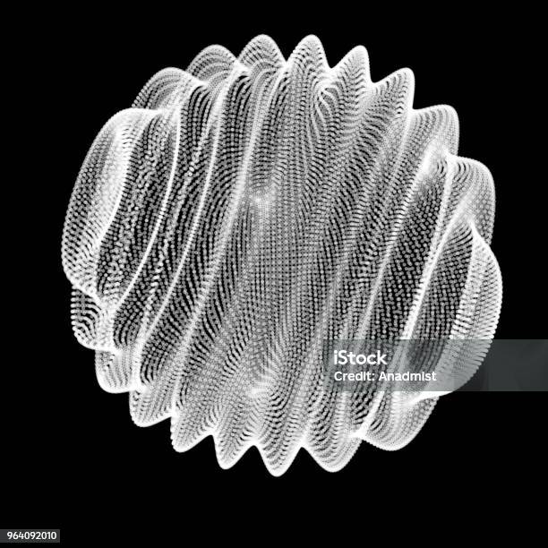 Abstract Sphere Of Noise Points Array Grid Vector Illustration Technology Digital Noise Of Data Points Spherical 3d Waveform Stock Illustration - Download Image Now