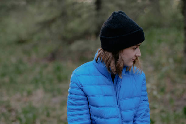 Woman in the woods in Alberta