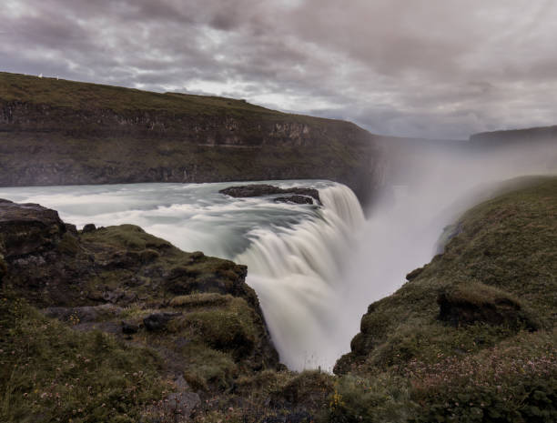 Untouched nature of Gullfoss waterfall at Iceland.