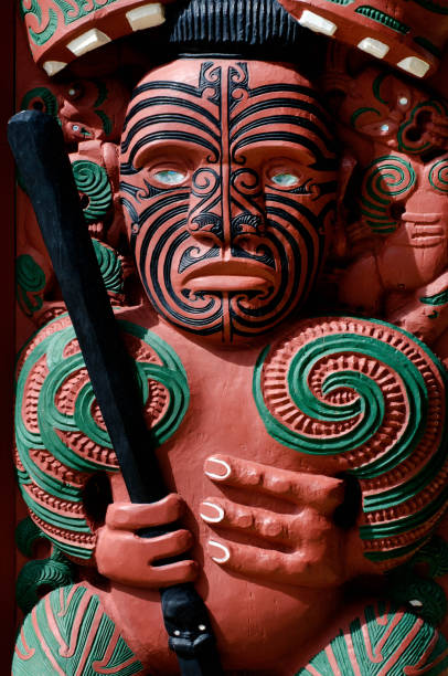 Traditional Maori Toi whakairo (art carving) Traditional Maori Toi whakairo (art carving) a a Māori traditional art of carving in wood, stone or bone. treaty stock pictures, royalty-free photos & images