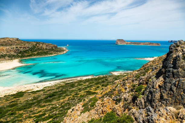 istock Idyllic Beach with a Lagoon on Greek Island - Balos Beach 964136952