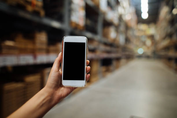 istock Blank screen phone in market 964144552