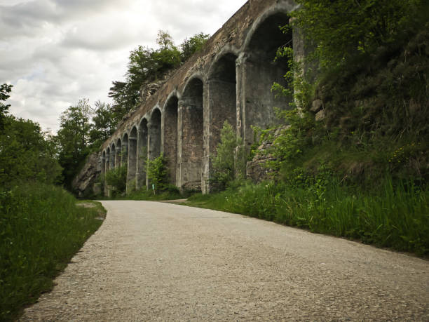 Old aqueduct bridge to transport water to generating electric energy