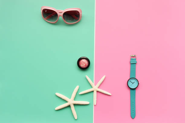 istock Modern fashionable sunglasses and starfish with shell 964146960