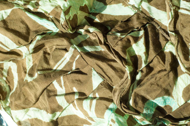 istock Texture, background, pattern. Women's skirt. Fabric cotton protective color khaki. Textile fabric is dull brownish-yellow in color, in particular, a strong cotton cloth 964150512