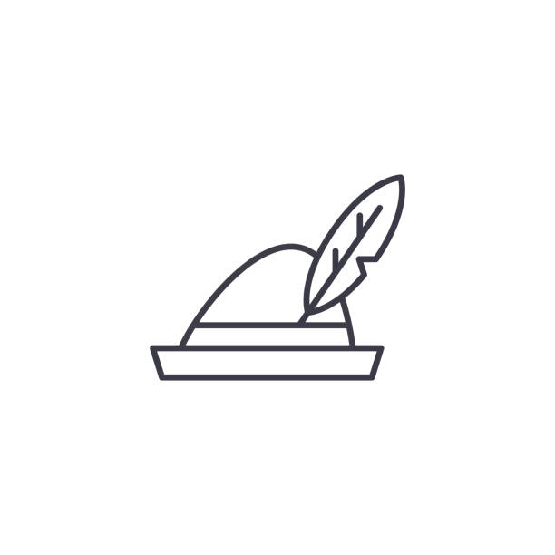 ilustrações de stock, clip art, desenhos animados e ícones de german hat linear icon concept. german hat line vector sign, symbol, illustration. - german cuisine illustrations