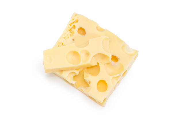 istock Two pieces of Swiss-type cheese different sizes 964151802