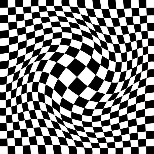 Vector illustration of Op art background: Expanded checked pattern.