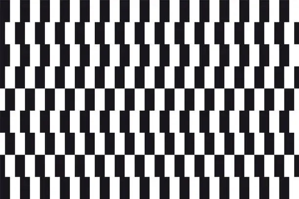 Vector illustration of Abstract op art black and white background