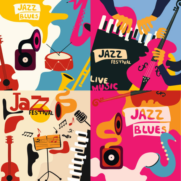istock Set of music cards and banners 964159216