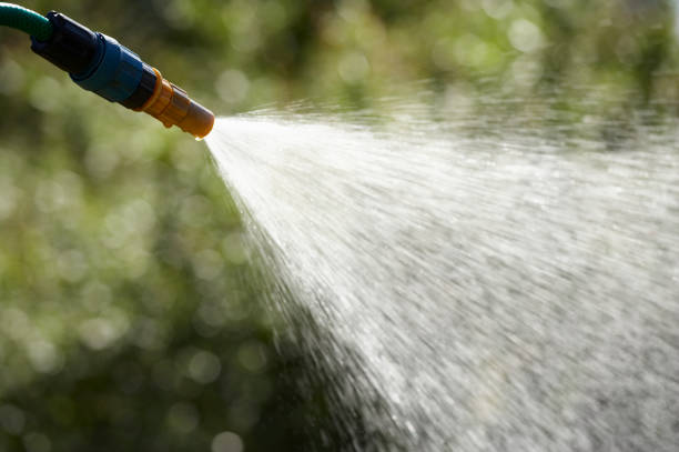 istock WATER SPRAYING FROM GARDEN HOSE PIPE 964163364