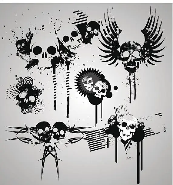 Vector illustration of skullz