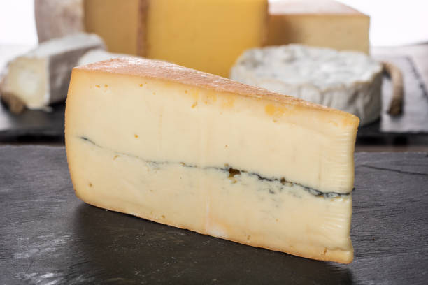istock a french Morbier cheese on a slate plate 964181098