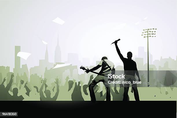 City Rockers Stock Illustration - Download Image Now - Rock Musician, Stage - Performance Space, Crowd of People