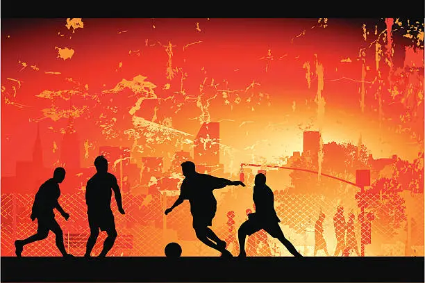 Vector illustration of Urban street soccer