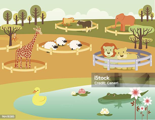 Animali Dello Zoo Di Penne - Immagini vettoriali stock e altre immagini di Zoo - Struttura con animali in cattività - Zoo - Struttura con animali in cattività, Recinto per pecore, Staccionata