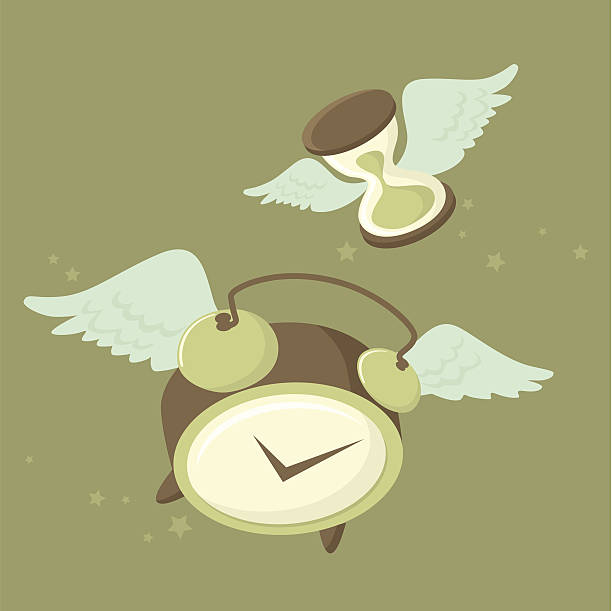 illustrazioni stock, clip art, cartoni animati e icone di tendenza di il tempo vola - time flies