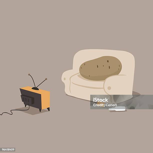 Ilustración de Couch Potato y más Vectores Libres de Derechos de Sofá - Sofá, Ausencia, Couch Potato - Refrán en inglés