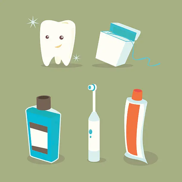 Vector illustration of dental icons