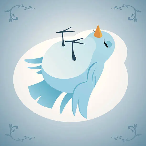 Vector illustration of dead bird