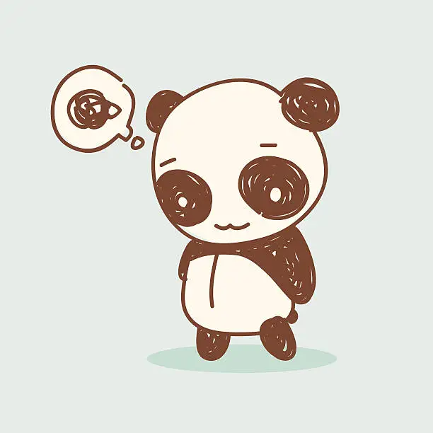 Vector illustration of frustrated panda