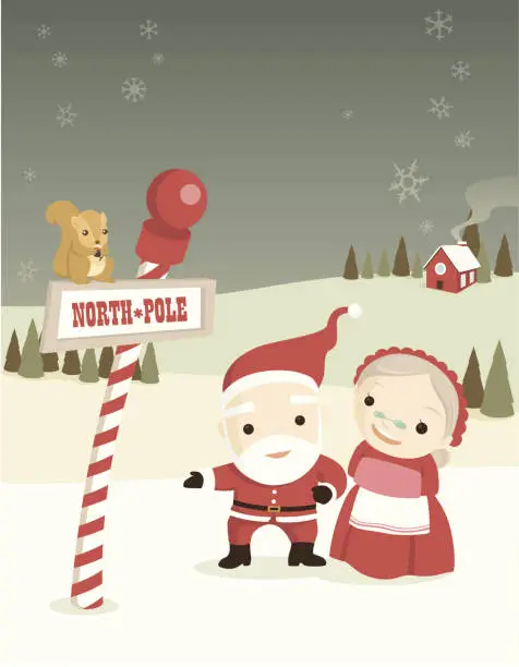 Vector illustration of North Pole Winter Wonderland