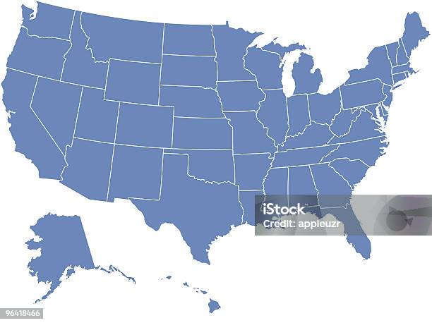 Соединенные Штаты Америки — стоковая векторная графика и другие изображения на тему Карта - Карта, США, Векторная графика
