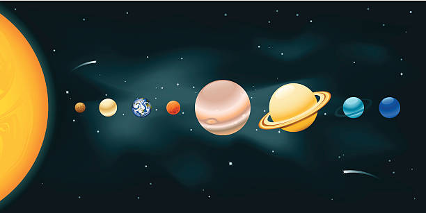 Solar System The Solar System. File contains gradient mesh for the background as well as radial and linear gradients for the planets. The gradient mesh tool is unique to Adobe Illustrator and may be needed to modify/edit the background. File also contains a clipping path on the sun. All colors are global. venus planet stock illustrations