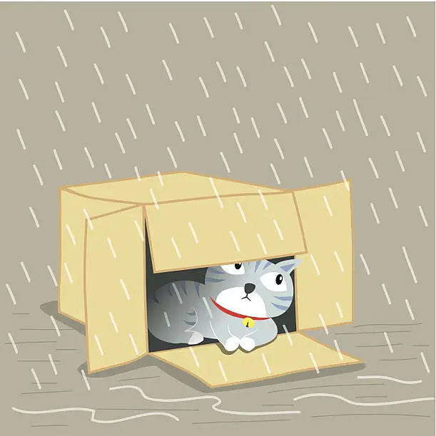 Vector illustration of Lost Cat