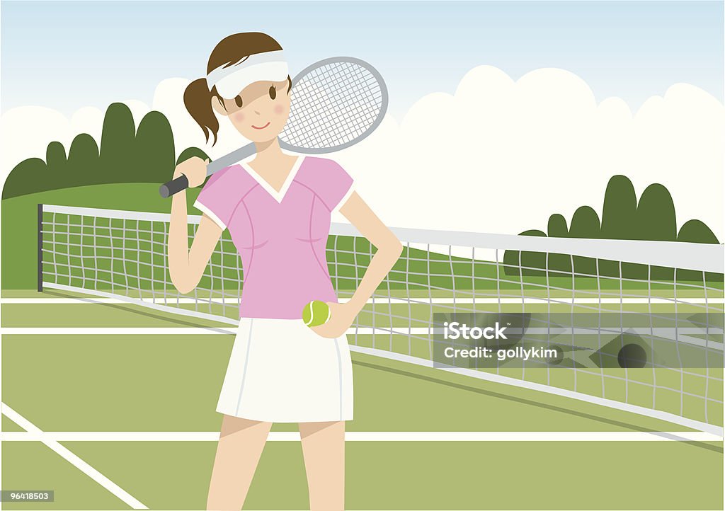 Tenis Dziewczyna - Grafika wektorowa royalty-free (Tenis)