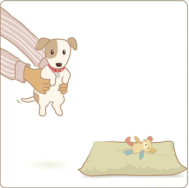 Vector illustration of Adopting a dog