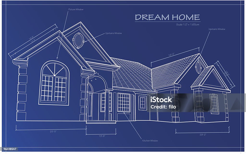 Sonho Casa modelo [ vector ] - Royalty-free Cópia Heliográfica arte vetorial