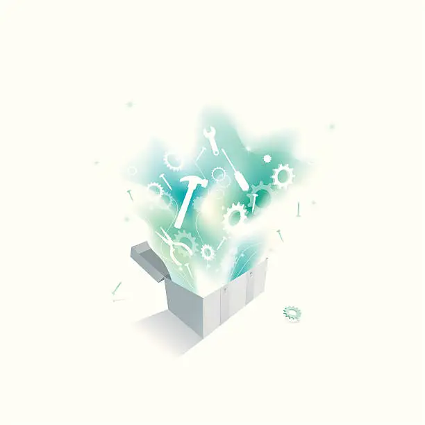 Vector illustration of Magical Toolbox
