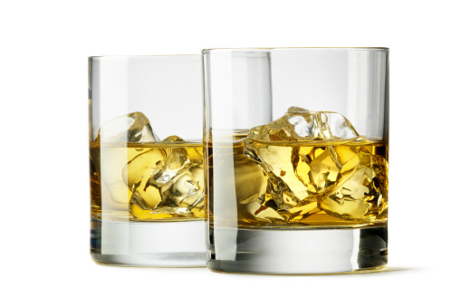 Drinks: Whiskey Isolated on White Background