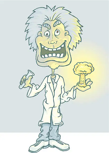 Vector illustration of Mad Scientist