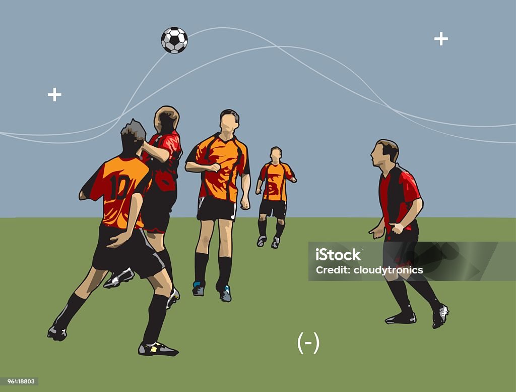 Piłka nożna graczy (Wektor - Grafika wektorowa royalty-free (Boisko do piłki nożnej)